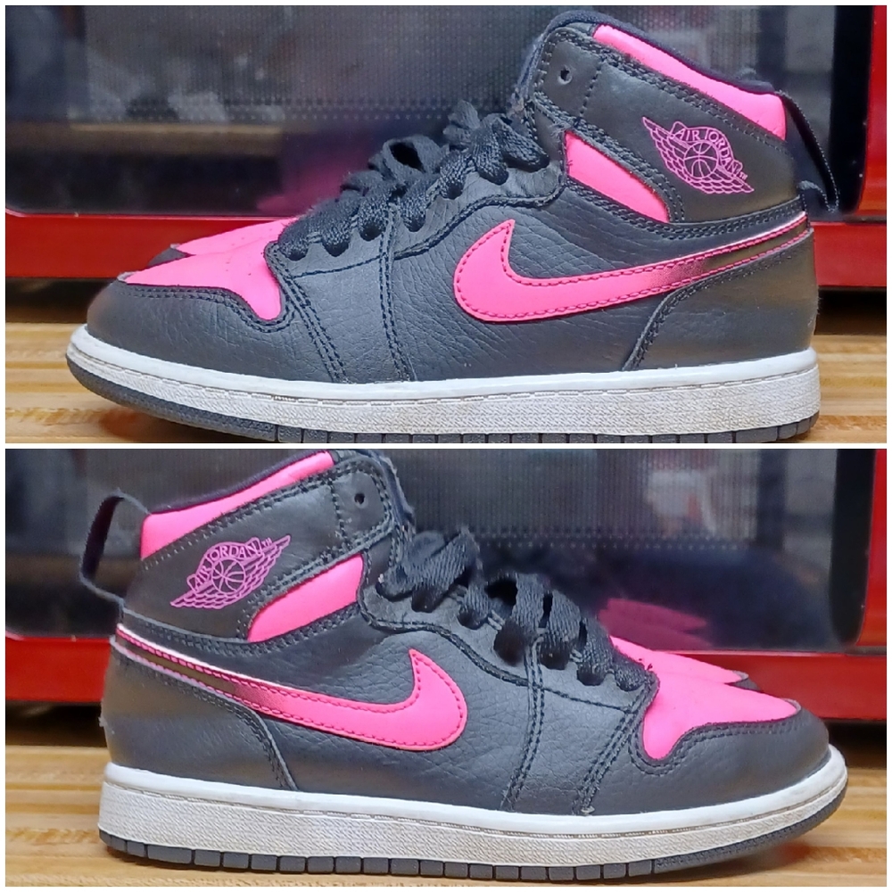 Jordan 1 Mid Black Hyper Pink Size 13c Kids